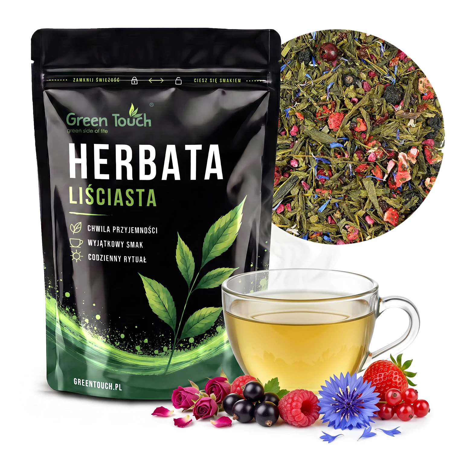 Berry Fusion – herbata zielona Sencha z owocami leśnymi, 50 g