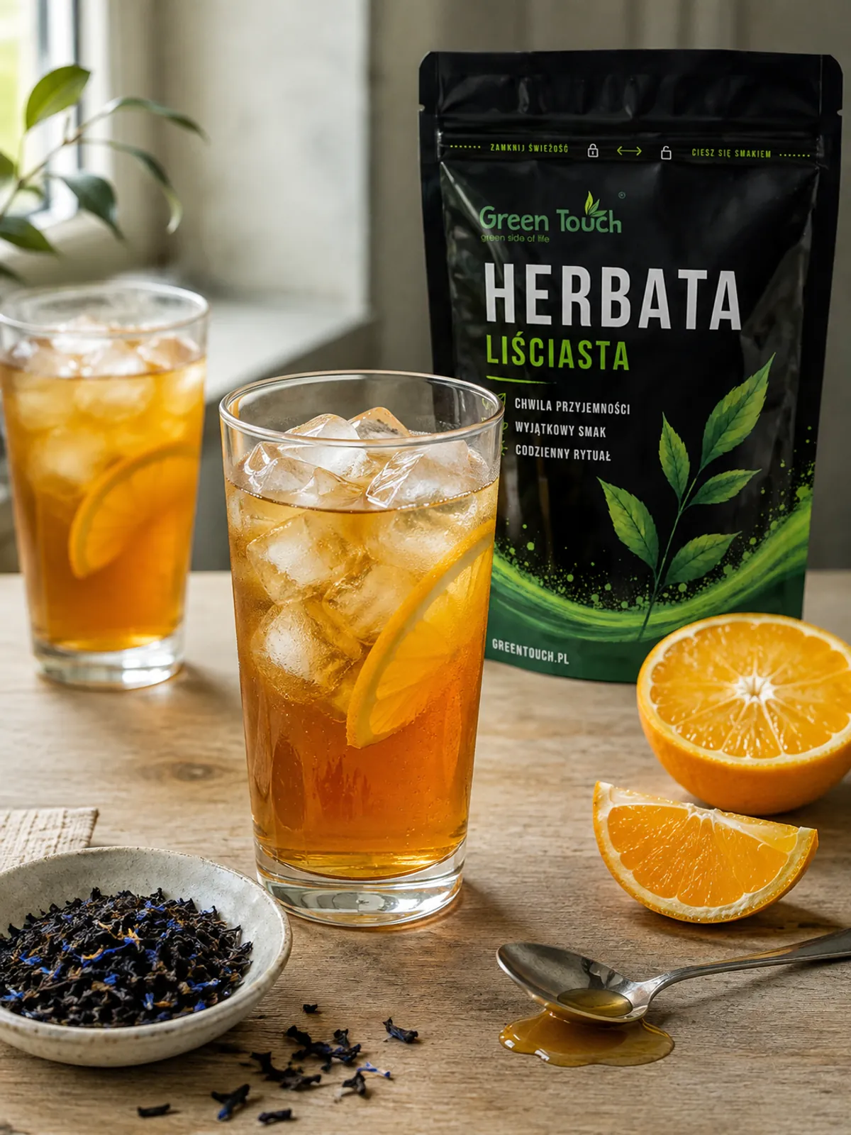 Mrożony Earl Grey z pomarańczą i miodem