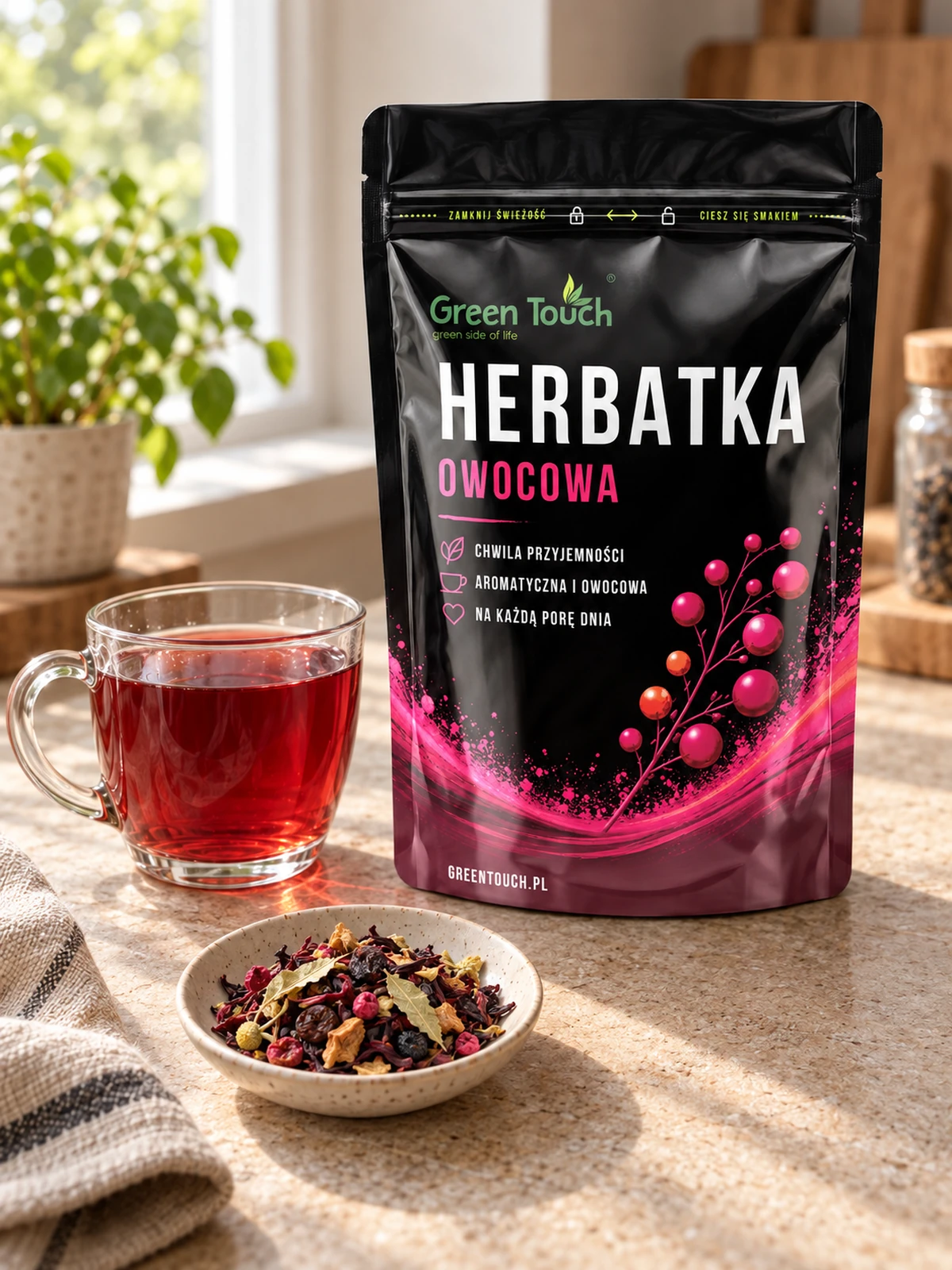 Malinowo-Lipowa - owocowa – torebka i napar